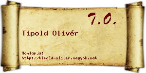 Tipold Olivér névjegykártya